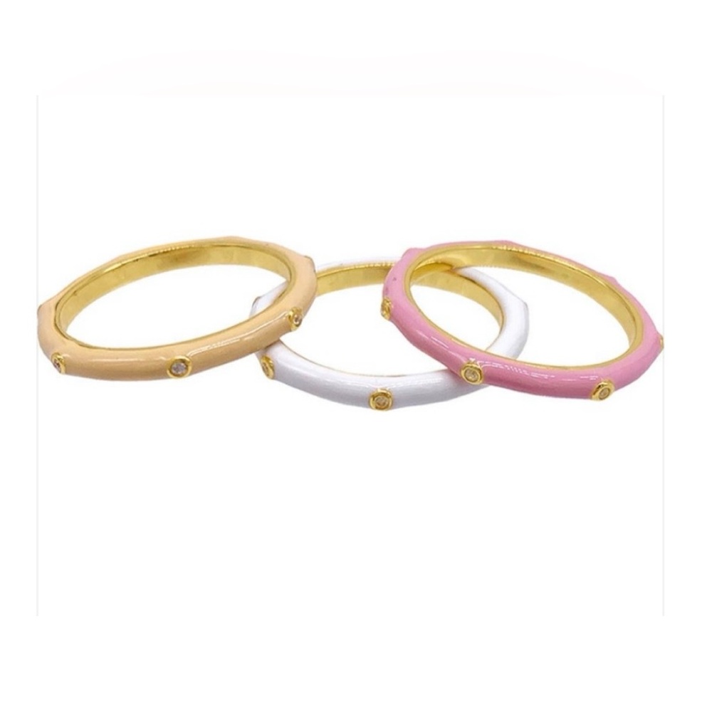 New Adornia Sherbert enamel Trio Ring - Picture 3 of 3
